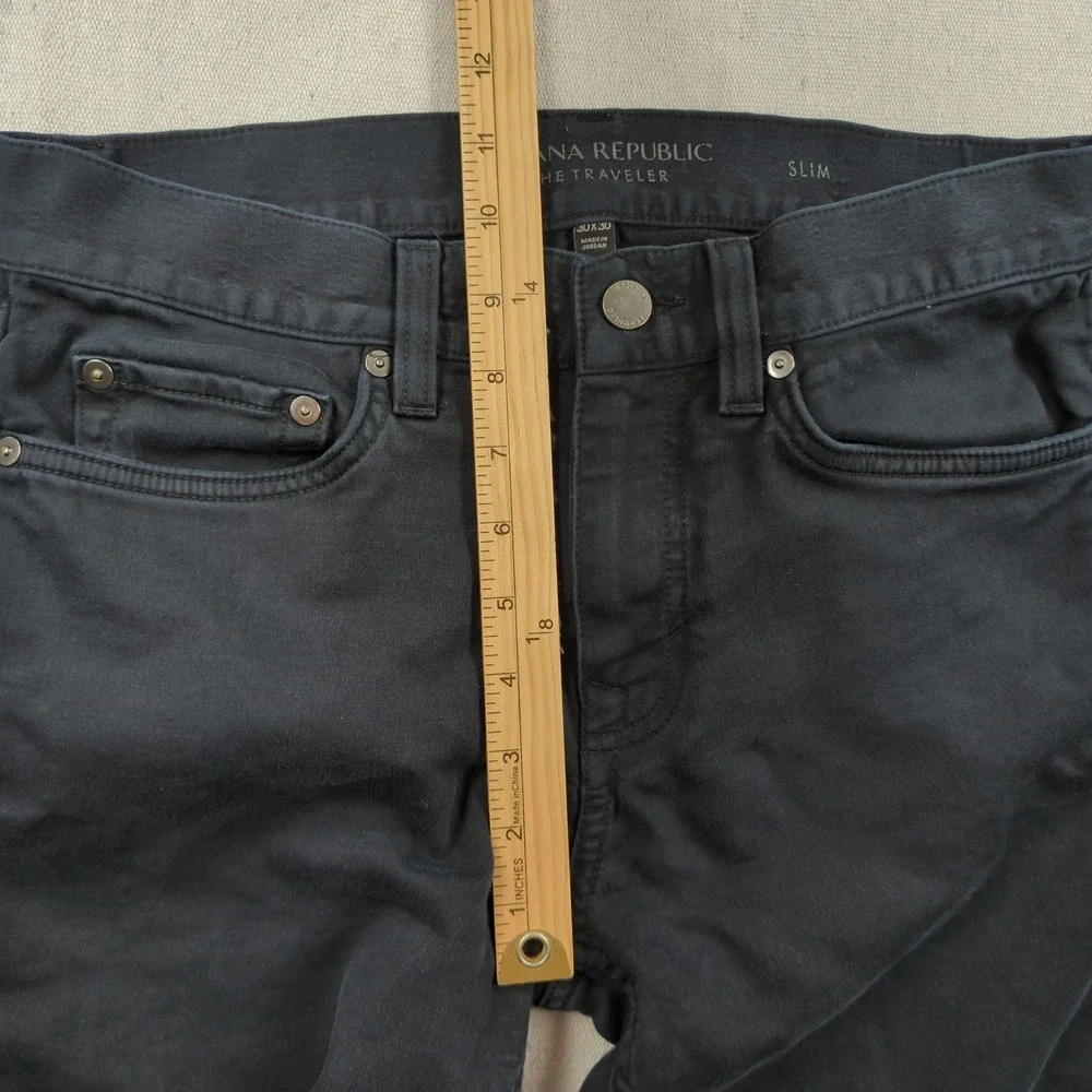 Banana Republic Pants Mens 30x30 Black Traveler Slim Fit Stretch Casual